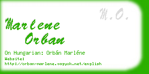 marlene orban business card